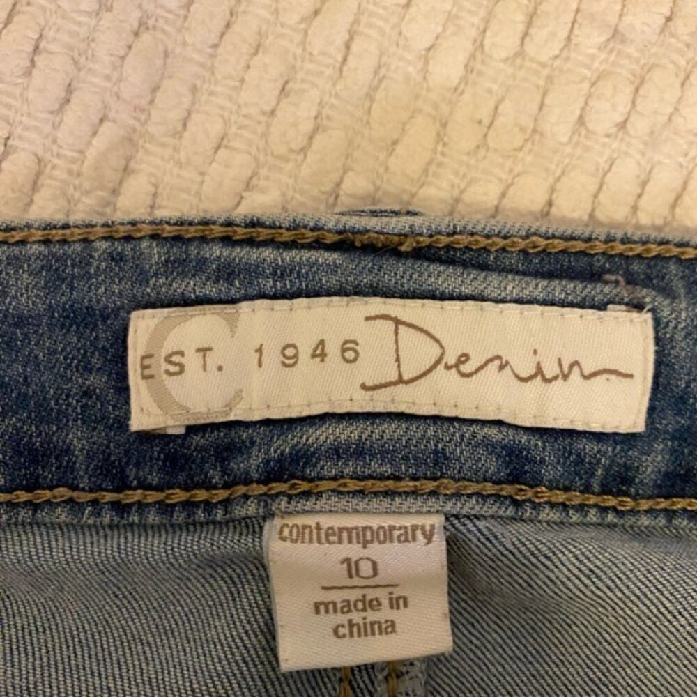 Patchwork Denim Jeans By Cato Est. 1946 Size 10 Mid-Rise Contemporary Style - Picture 4 of 8
